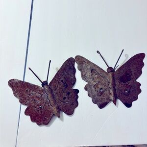 Pair Of Patina Butterflies for Outdoor Decorating